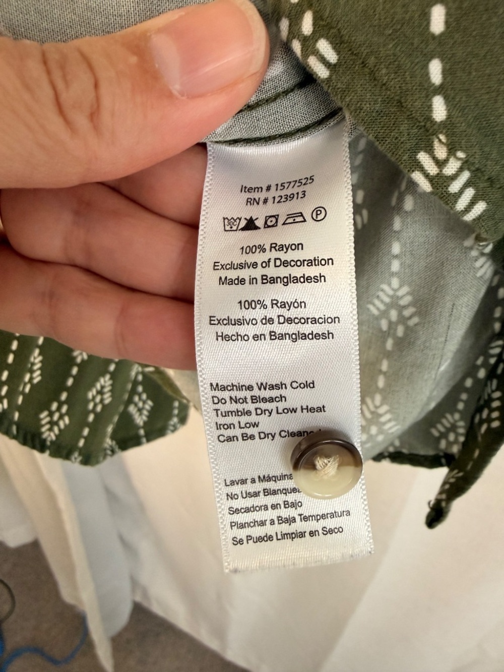 Jachs Girlfriend Blouse Green Print Medium - Picture 5 of 5